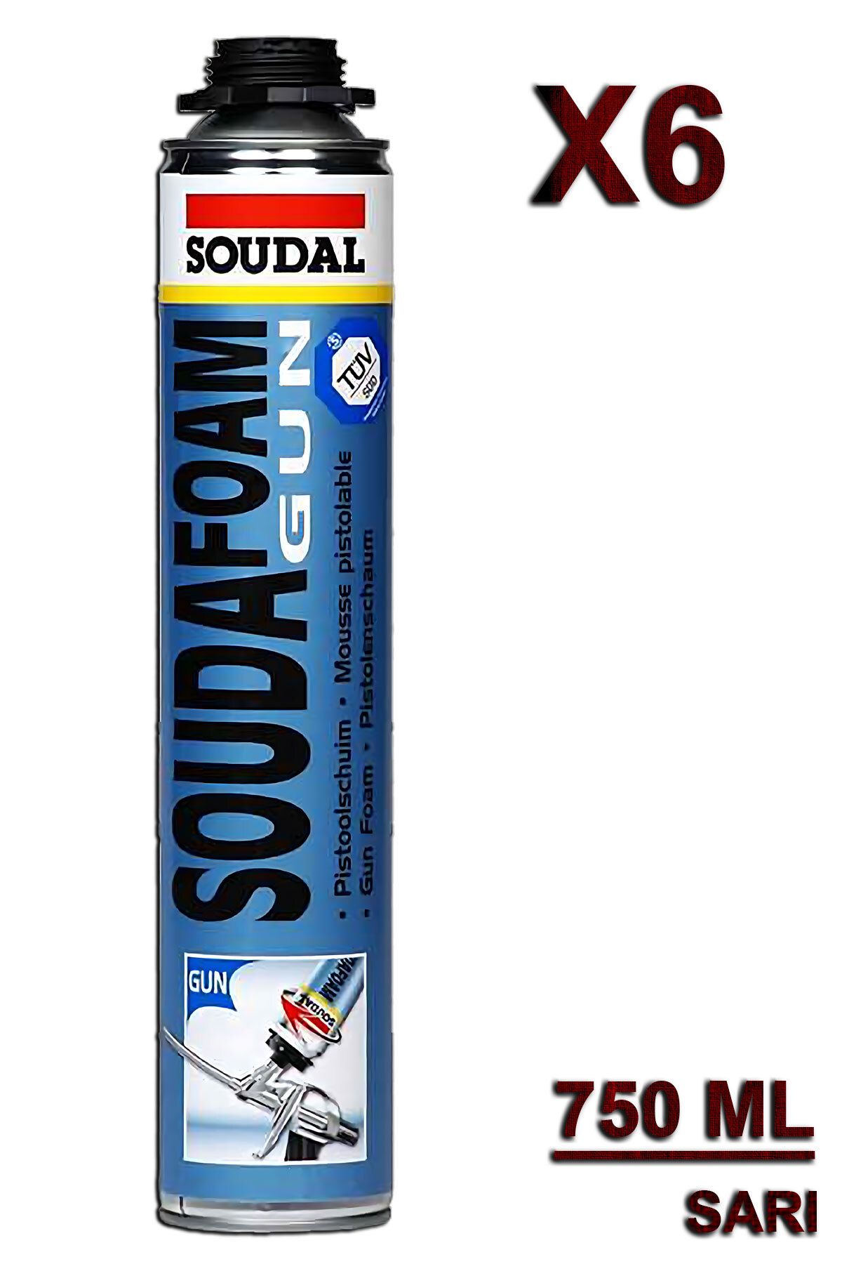 Soudafoam Gun Köpük Tabancalı 750 ML (6 Adet)
