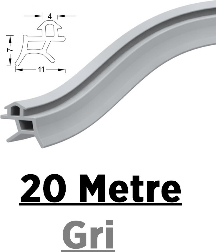 Pen Markalarının Kapı Pencere Contası Pvc Fitili 20 Metre Gri Tüm Standart Pvc Pimapen, Fıratpen, Egepen, Winsa Gibi Markalara Uygun