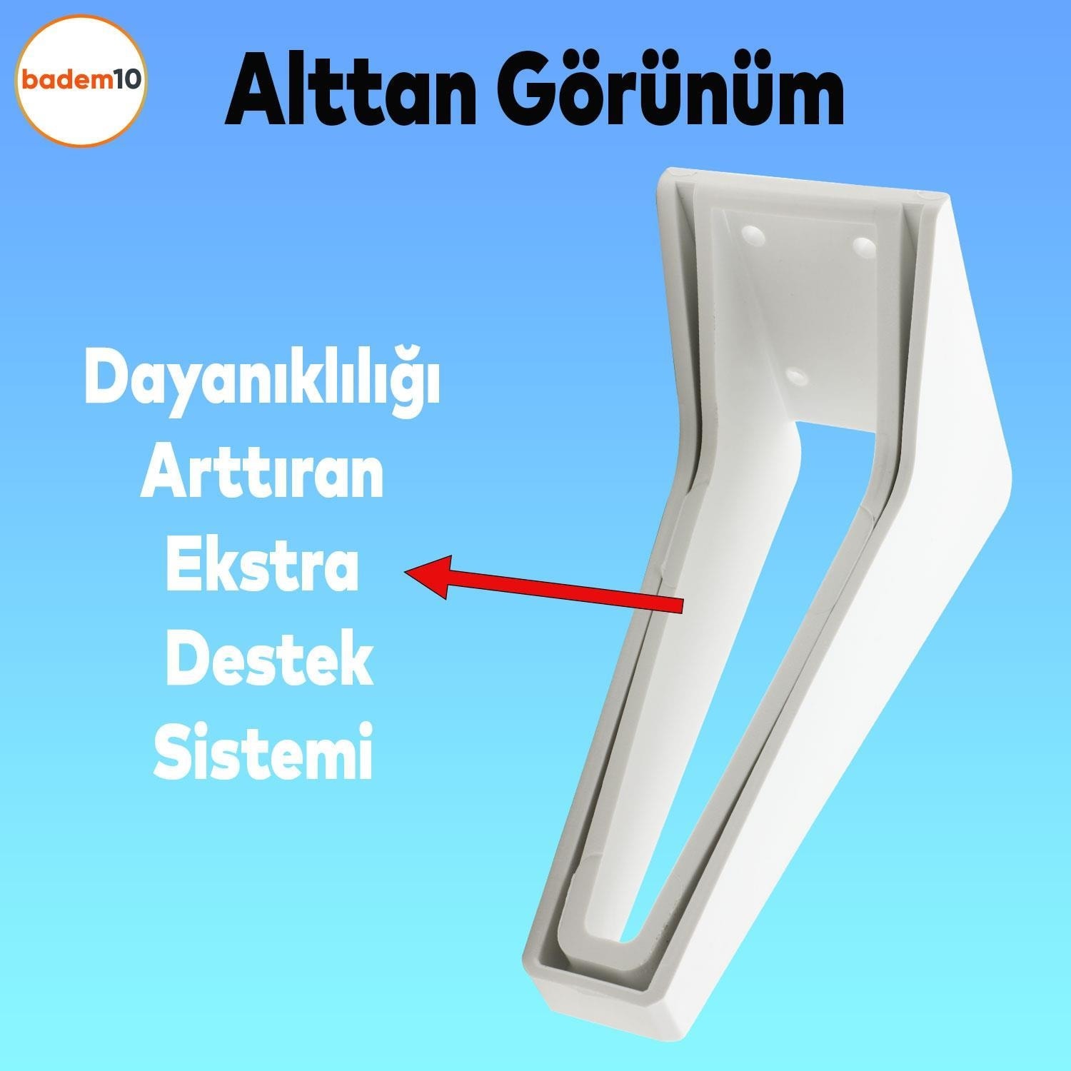 Penta 6'lı Set Mobilya Tv Ünitesi Çekyat Koltuk Kanepe Destek Yükseltici Ayağı 15 cm Beyaz Ayakları M8 Civatalı