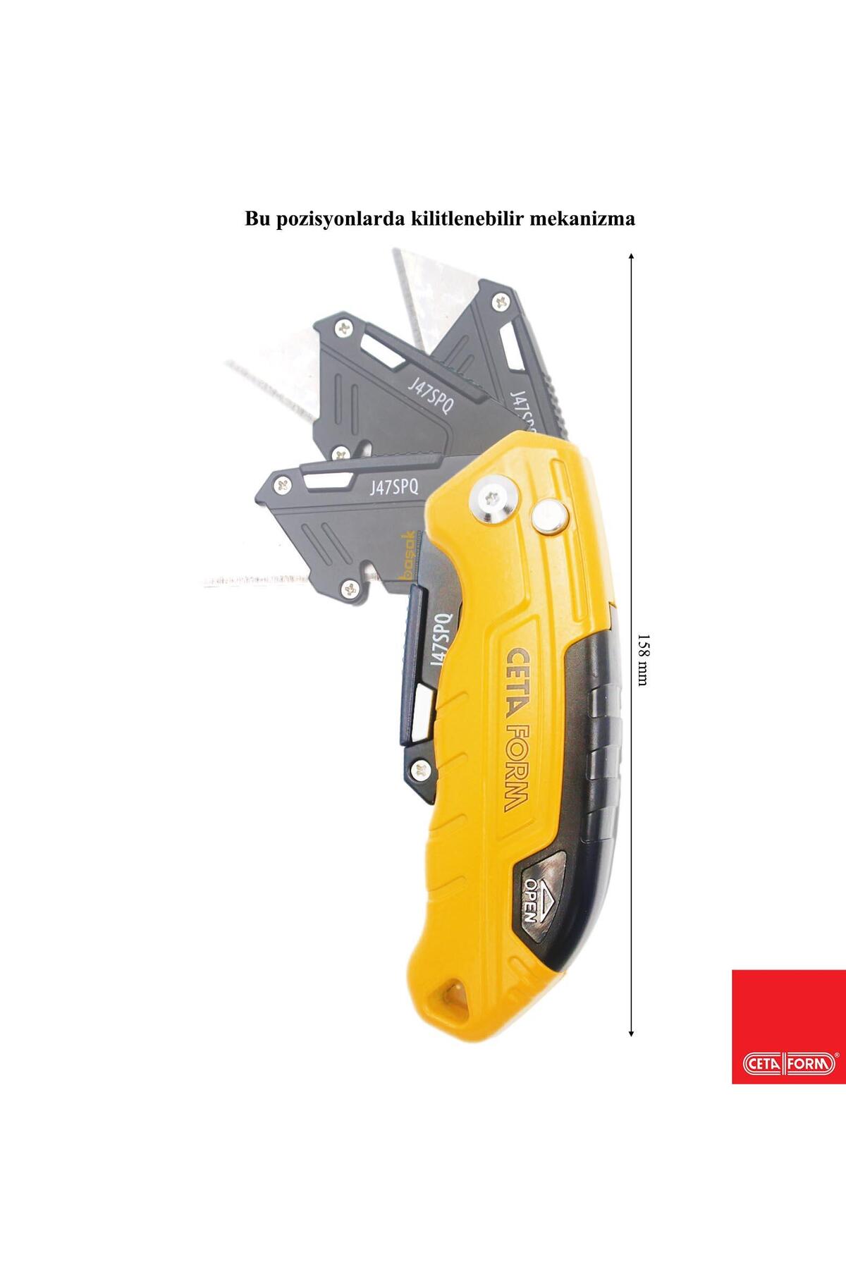 158 Mm Katlanır Maket Bıçağı Trapez Tip J47spq