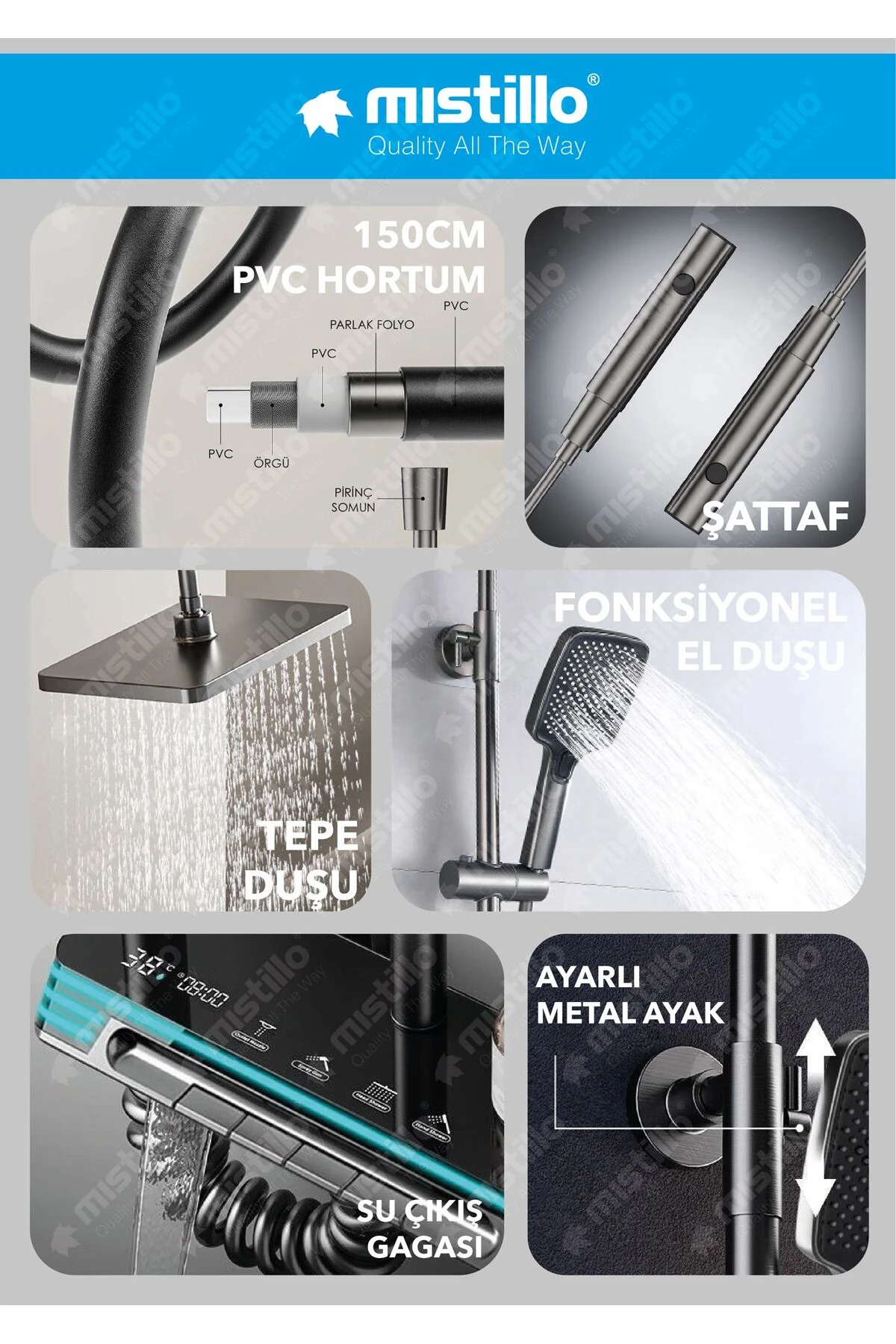 Piyano Robot Duş Seti