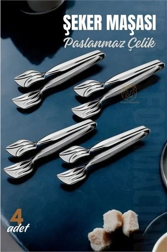 Şeker Maşası Paslanmaz Çelik 4 Adet