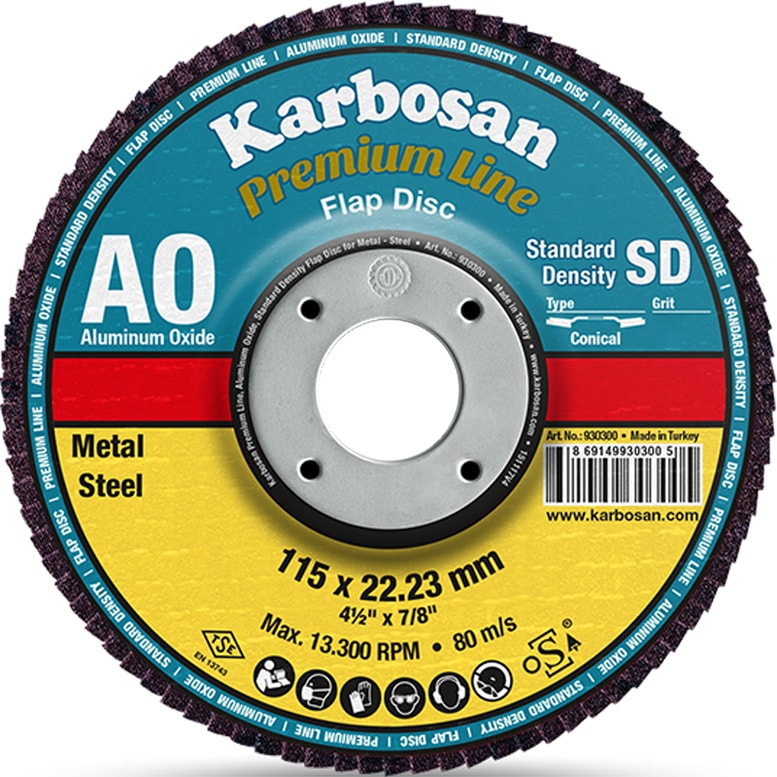 115X22.23 Alüminyum Oksit (Ao) Flap Disk 80 Kum - 10'lu