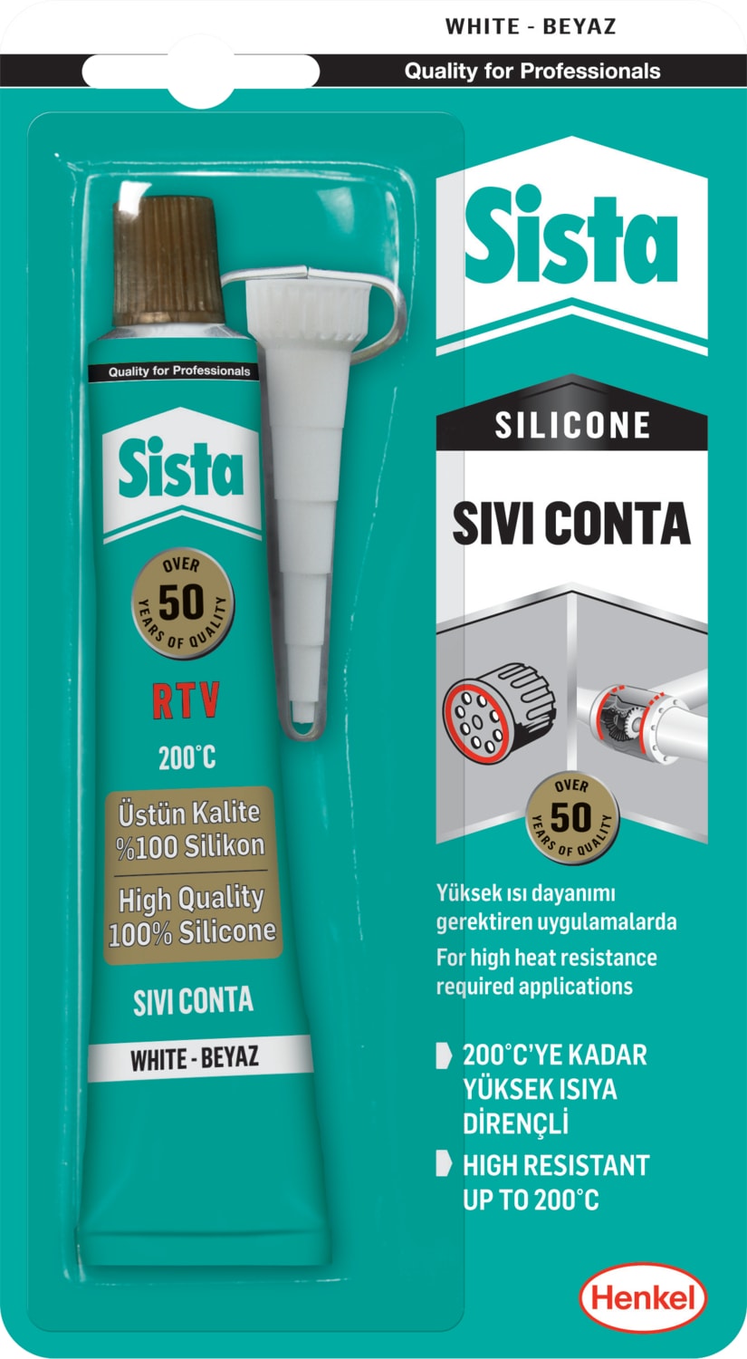 Sista Rtv Silikon Sıvı Conta (200°C) Beyaz 50 gr