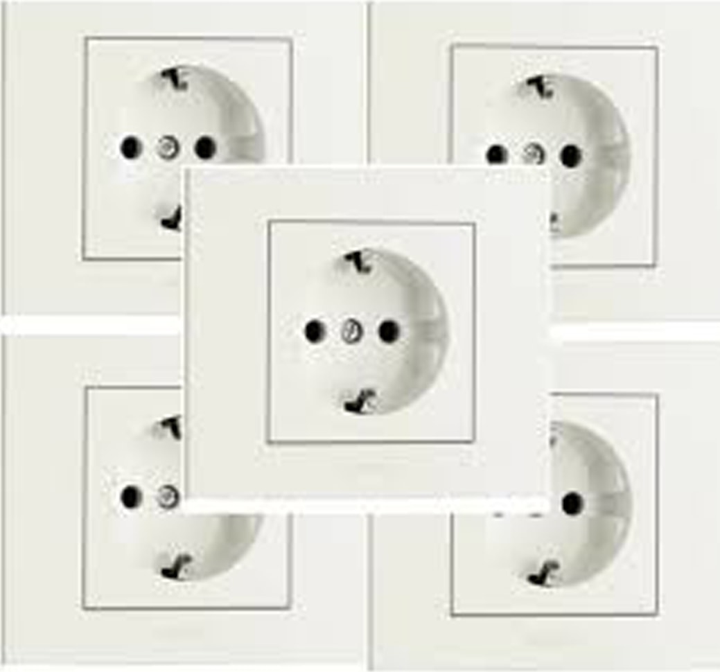 Priz Çerçeveli Beyaz 5'li