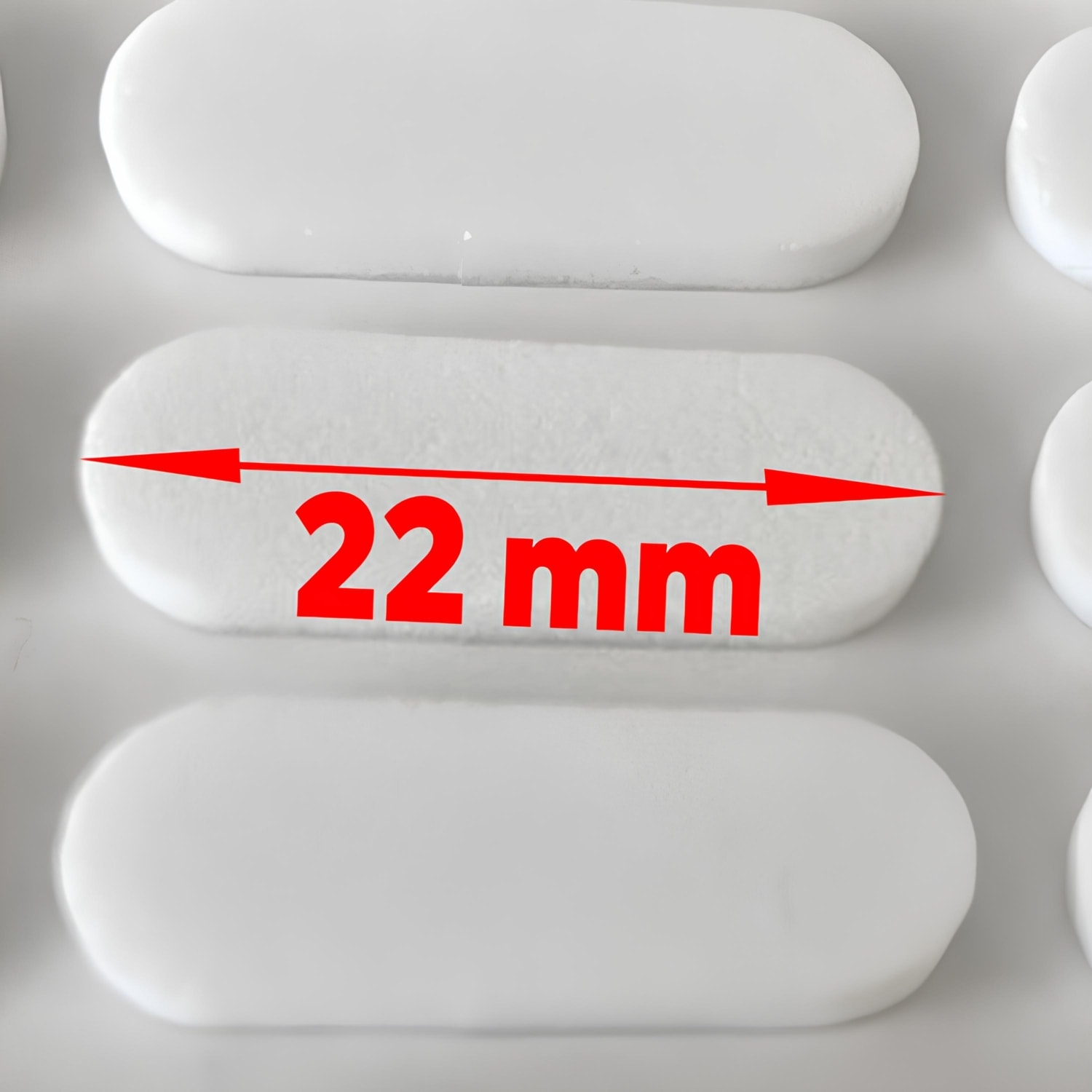 Bazlı Darbe Ses Kapı Stoperi Keçe Yapışkanlı 22 Mm (30'Lu Paket) Dolap Kapak Çekmece Oval Beyaz