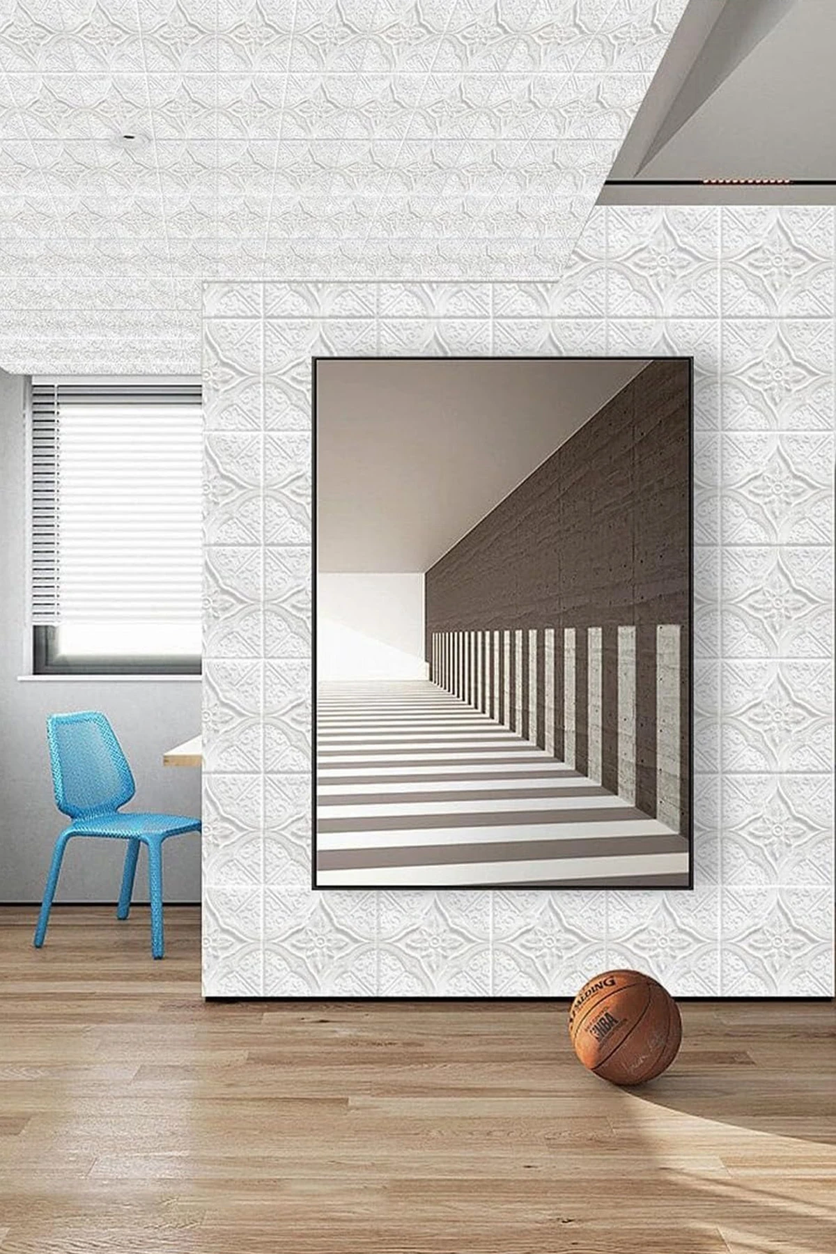 Beyaz 3d Kendinden Yapışkanlı Duvar Köpük Tavan Paneli, Tavan Kaplama Köpüğü 70x70cm 0,50m²