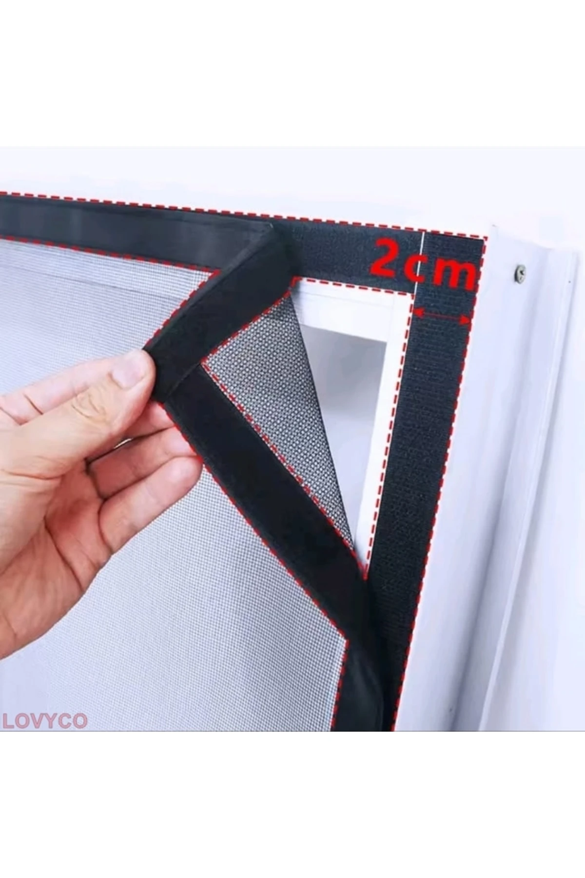 Yedek Cırtbant Tül Sineklik Cırt Bandı 2 Mt Yapışkanlı Siyah Cırt Bant 2 Cm Genişlik(TÜL YOKTUR)