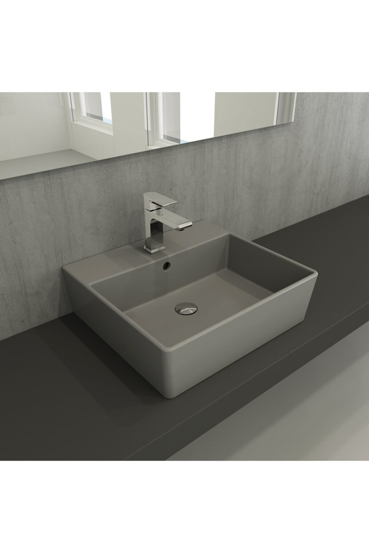 Milano 50 Cm Çanak Lavabo Batarya Delikli Mat Kaşmir 1216-011-0126