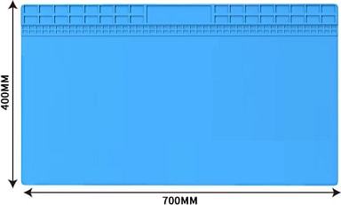 Isıya Dayanıklı Elektronik Tamir Matı Lehim Pedi 700 mm x 400 mm Mavi