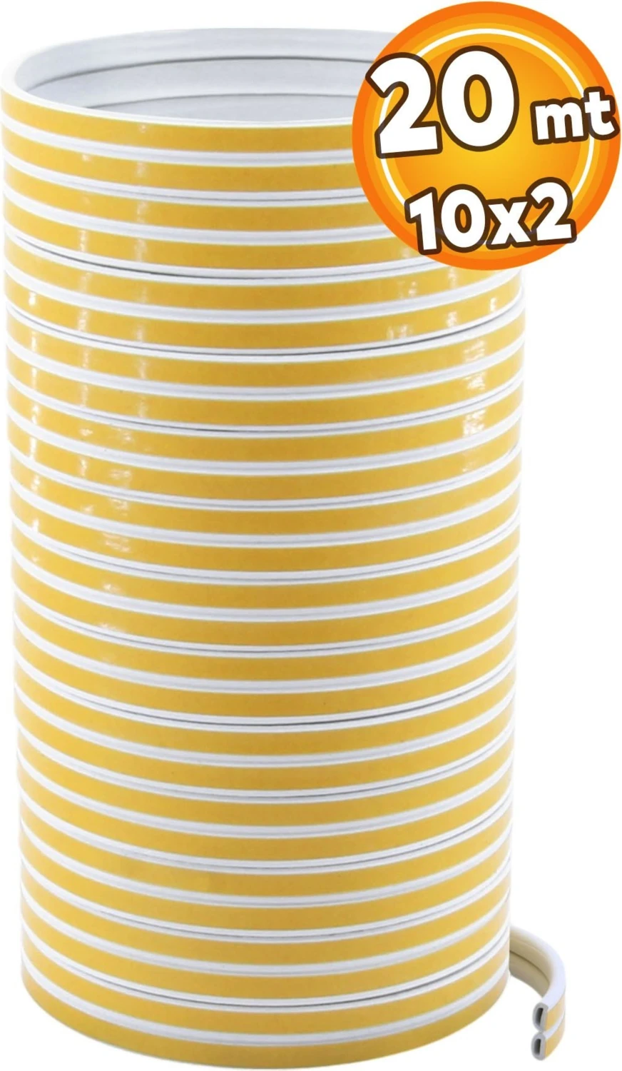 Yapışkanlı 10x2=20 Metre (BEYAZ) Kapı Pencere Bandı Fitili Soğuk Izolasyon Kauçuk Bantları