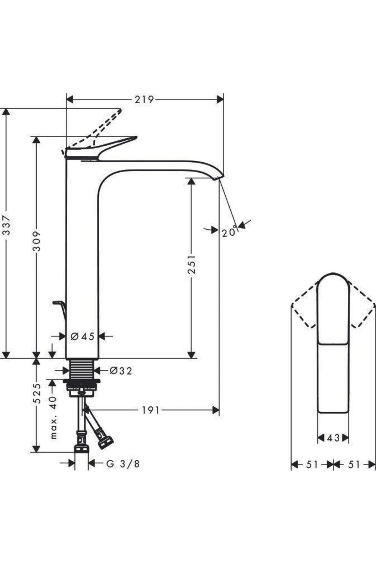 Vivenis Lavabo Bataryası 250 Sifon Kumandalı Satin Siyah 75040670