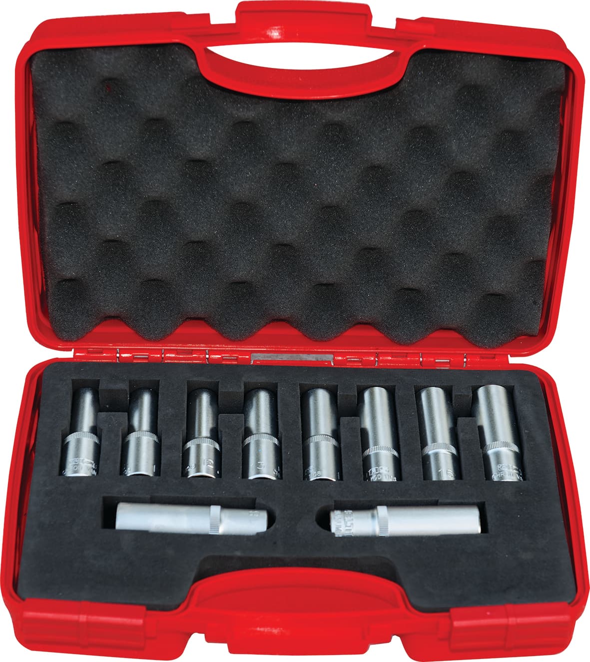 -1108006010-10 Parça 1/2" Altı Köşe Derin Lokma Takımı