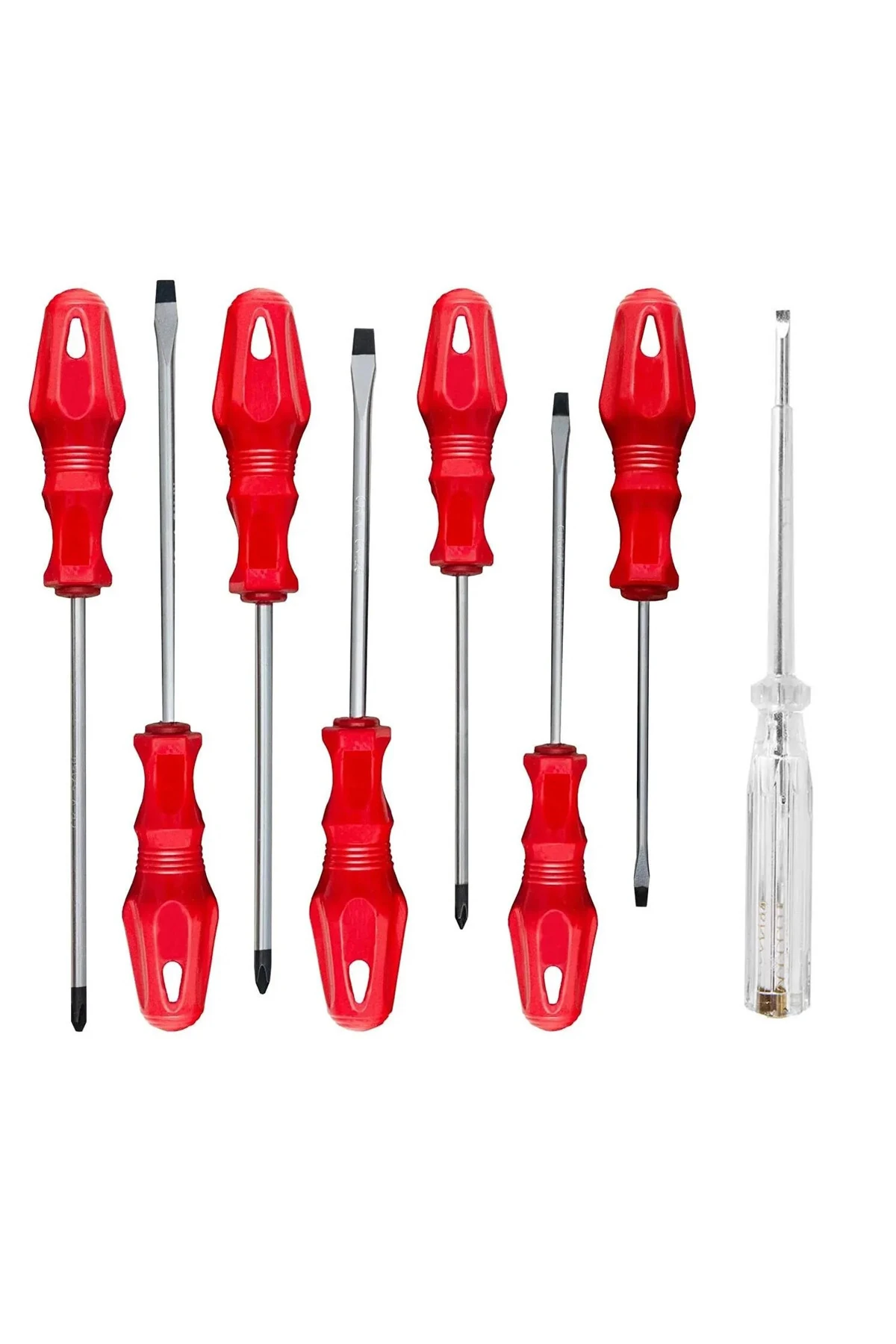 8'li Tornavida Seti (7 ADET DÜZ&YILDIZ TORNAVİDA 1 ADET KONTROL KALEMİ)