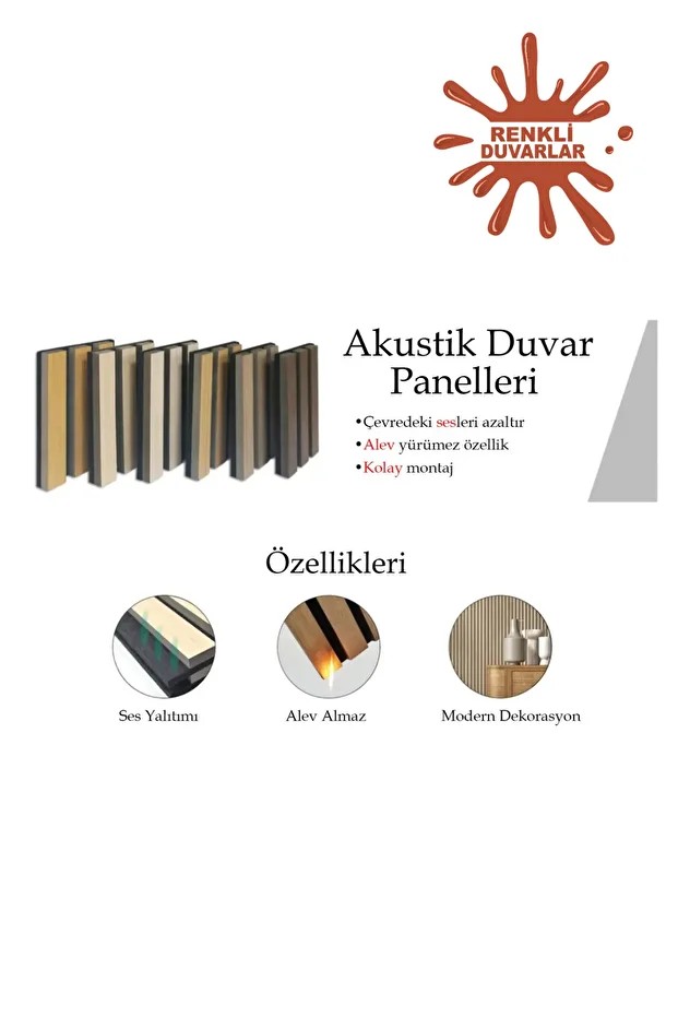 Ses Ve Isı Yalıtım Akustik Duvar Paneli 3mm Keçe Ve 8mm Mdflam Salon Ofis Duvar Çıtası 2689 Lambiri