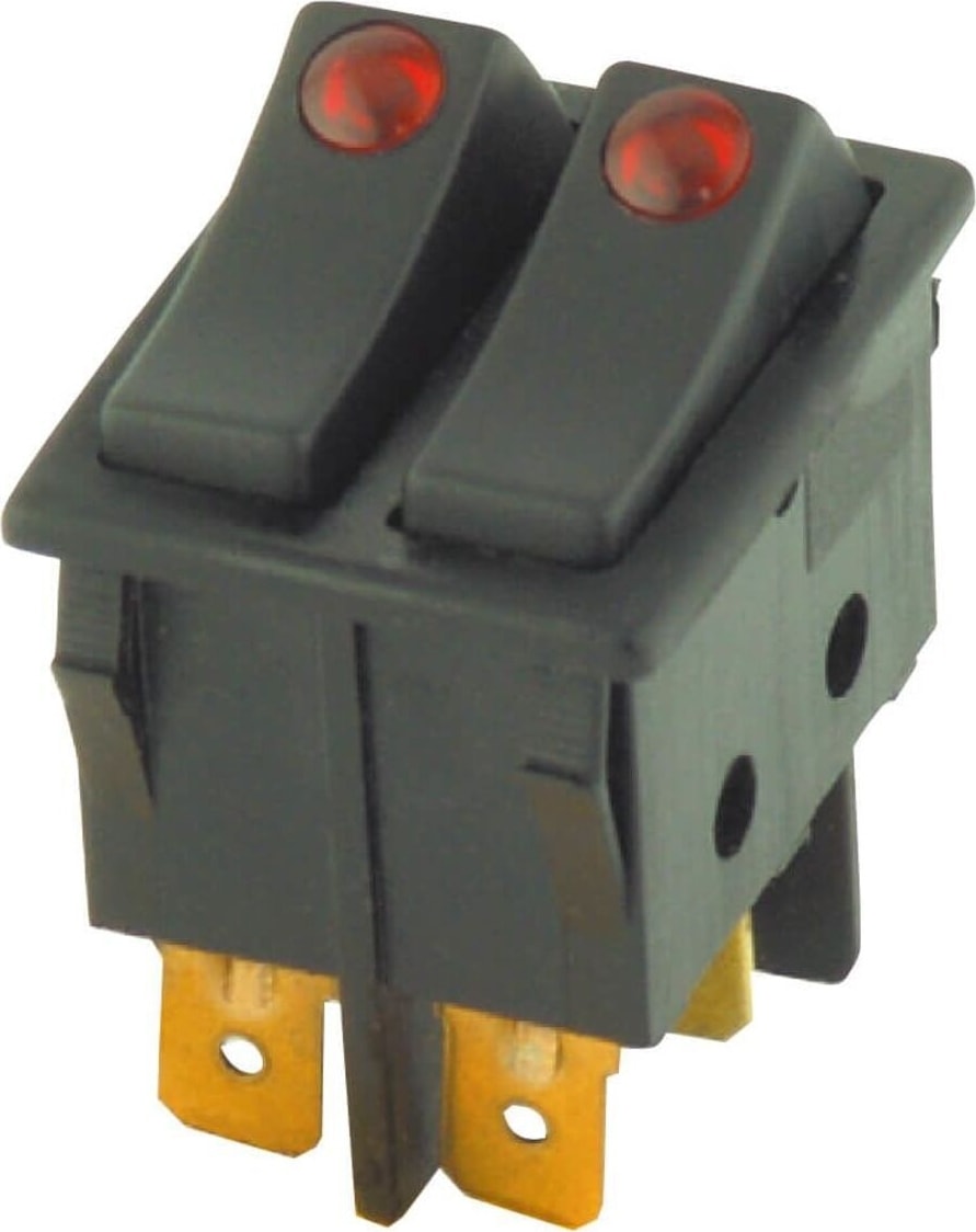 Ikili LED Işıklı Anahtar 16A