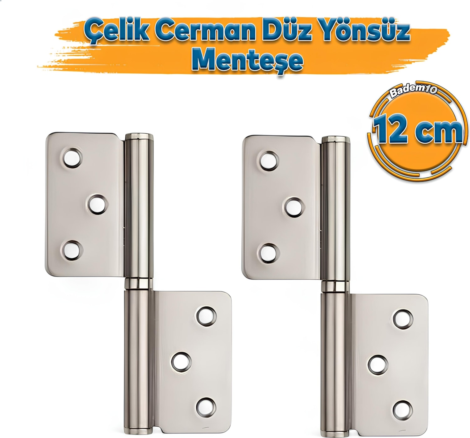 Yönsüz Cerman Çerman Alüminyum Kapı Menteşesi 2 Adet 2 Li Kolay Montaj Dayanıklı Saten 12 cm Menteşe