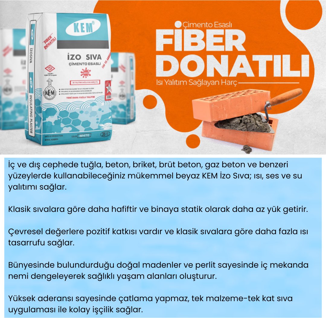 İZO SIVA Perlitli İzolasyon Sıvası Beyaz 35KG Elyaf Donatılı İç/Dış Cephe Yalıtım Sıvası