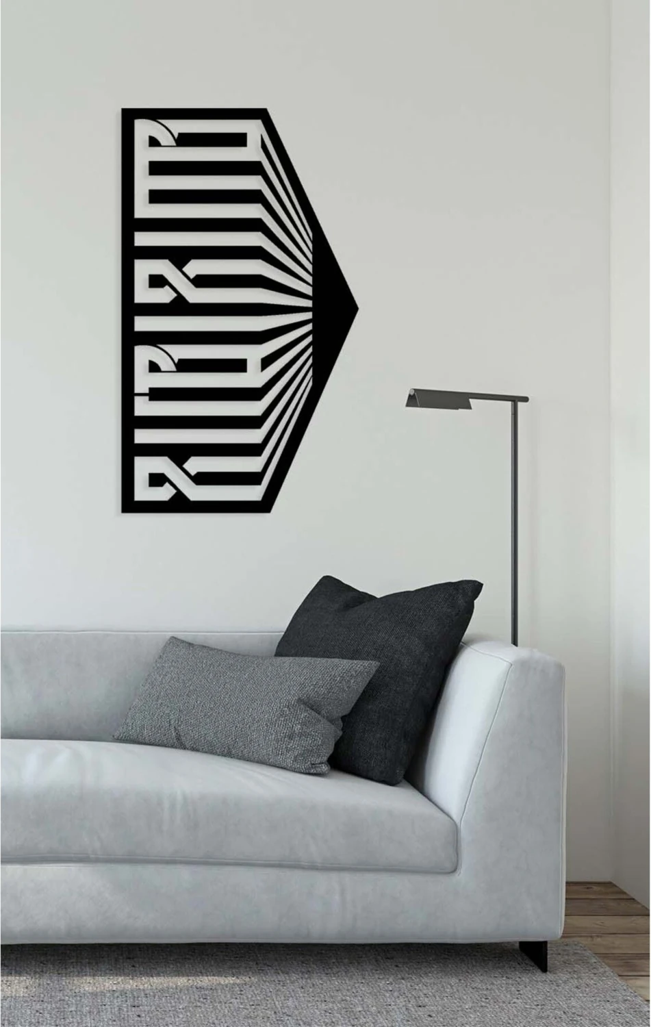 -La Ilahe Illallah Islami Metal Tablo - Islami Ev Dekorasyonu - Dini Duvar Tabloları - 70 X 41 - Cm - Sıyah-Islm-096