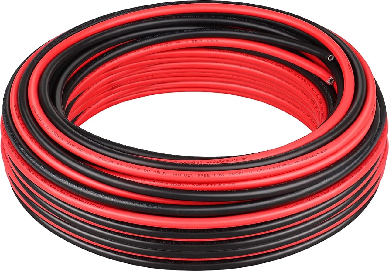 Solar Kablo 6 Mm2 Kırmızı-Siyah 10+10 Toplam 20 Metre