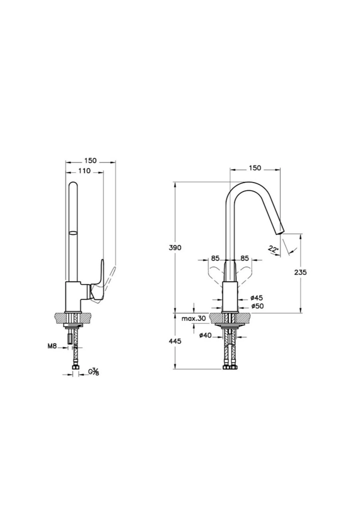Root Round Eviye Bataryası Fırçalı Nikel A4274234