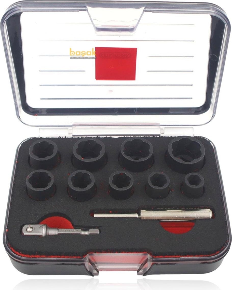 10 Parça 3/8" Aşınmiş Civata Için Lokma Takımı Spiral Tip R32-P11