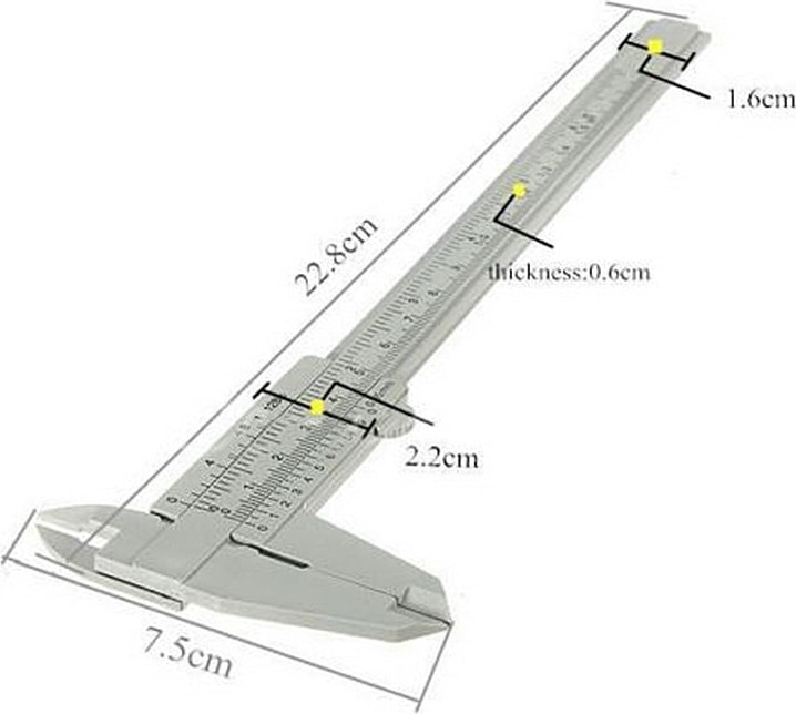 1 Adet Gri 150MM Mini Plastik Sürgülü Sürmeli Kumpas Ölçer Ölçü Aracı Cetvel T1269 P50 (Yurt Dışından)