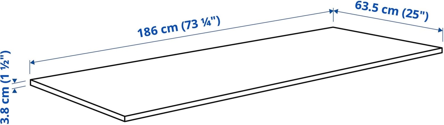 Tezgah, Koyu Gri Taş Görünüm-Laminat, 186X3,8 cm