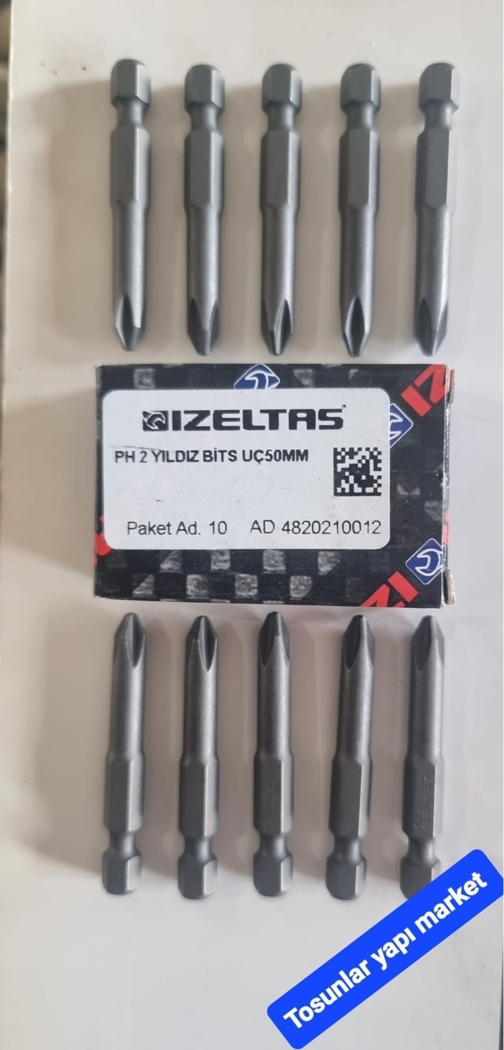 Izeltaş Ph2 x 50 mm Yıldız Bits Uç 10 Adet