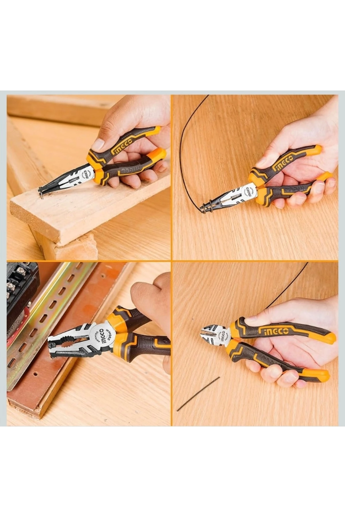 3’lü Profesyonel Pense Seti – Yan Keski, Kargaburun ve Düz Pense