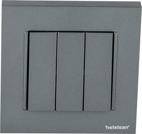 Byobu Füme Üçlü Anahtar Çerçeveli