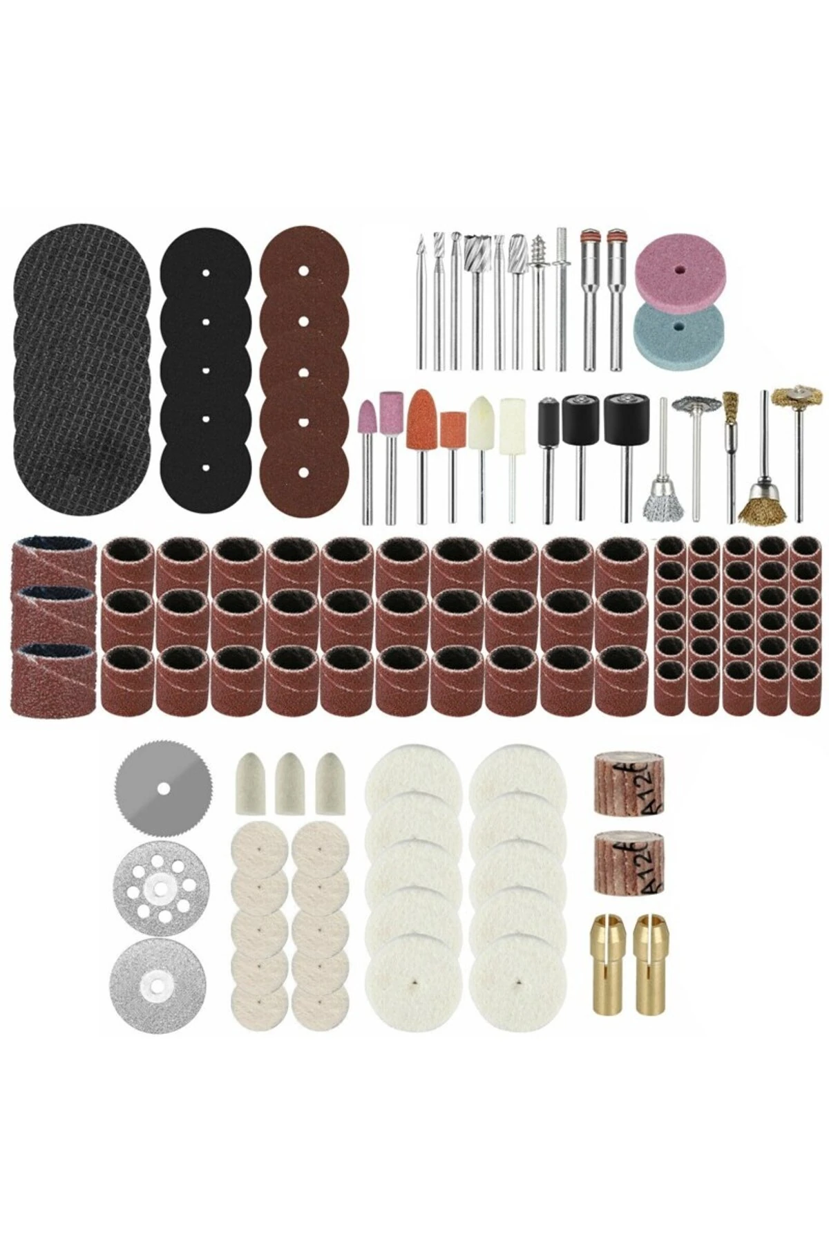 105 Parça Oyma Taşlama Zımpara Fırçalama Dremel Gravür Uç Set Hobi Seti