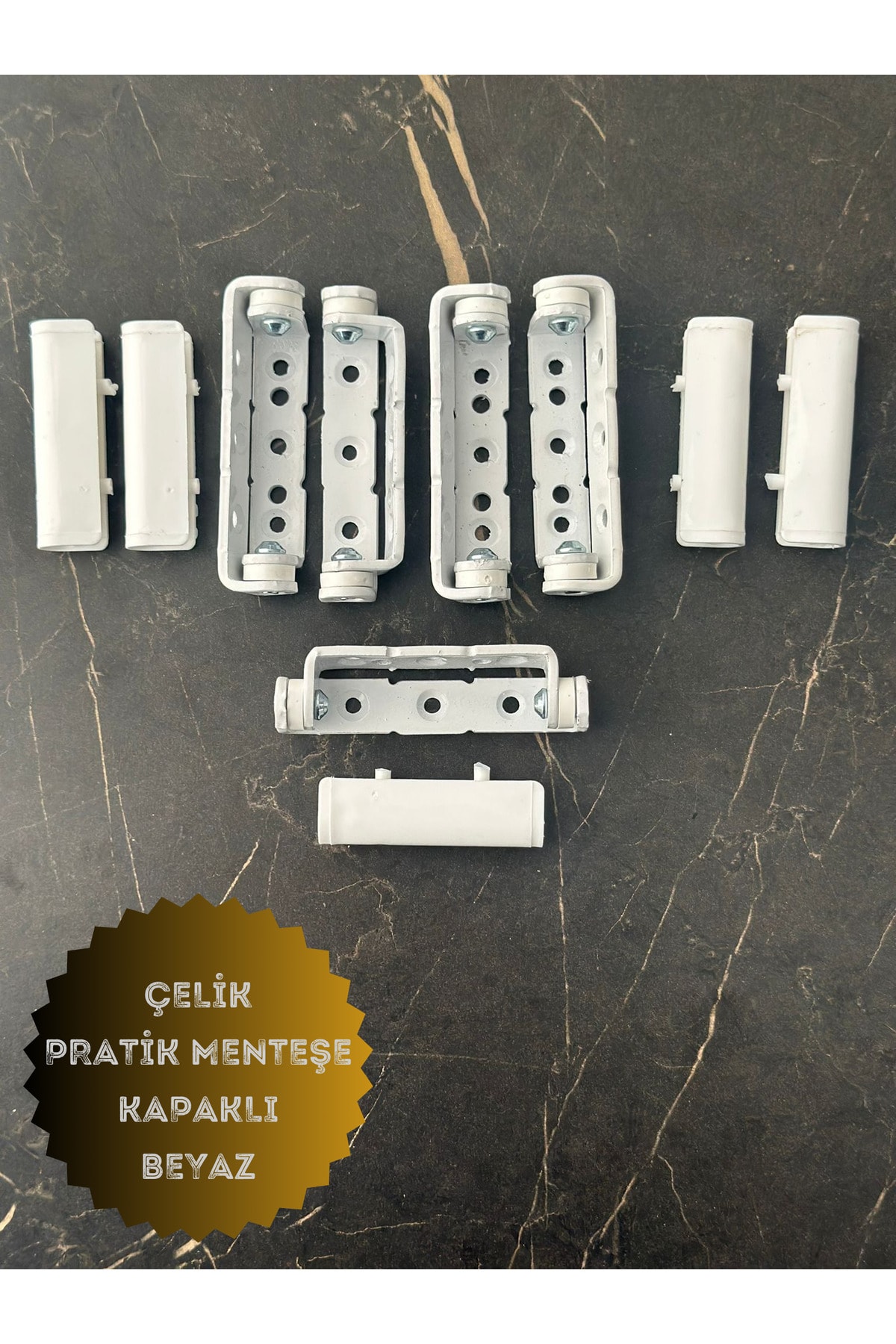 Pvc Pimapen Kapı Pencere Pratik Çelik Menteşe 80mm Beyaz (5 ADET) Vidalar Dahil