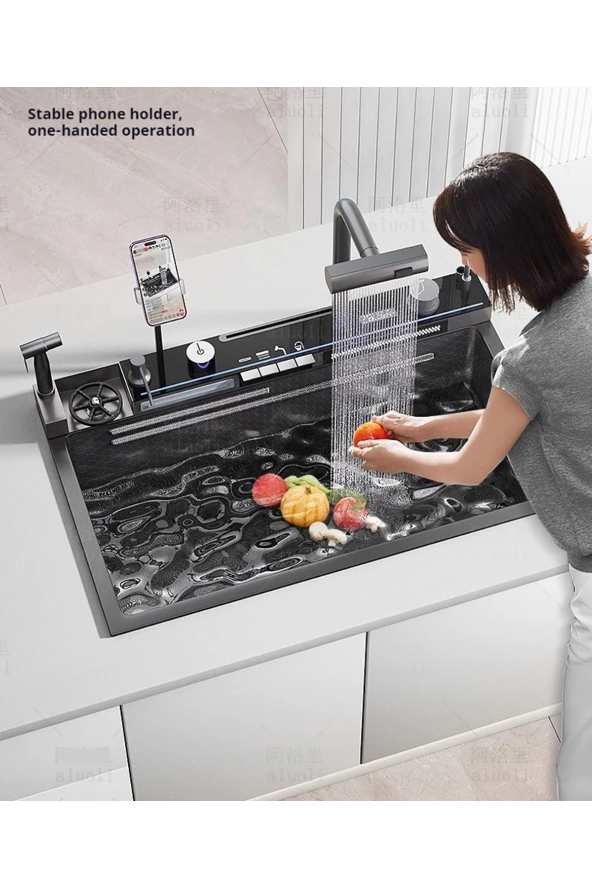 Dijital Akıllı Eviye Seti Ve Bataryası Antrasit 14 Fonksiyon Full Set Ithal 7 Yıl Garantili Patentli