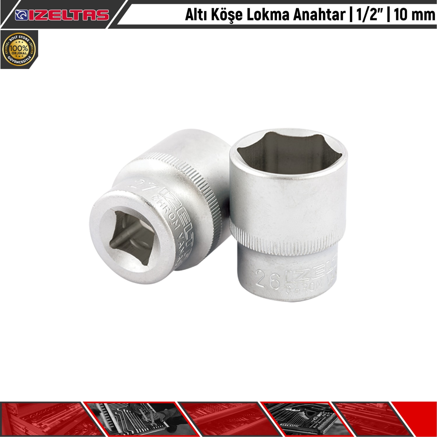 Altı Köşe Lokma Anahtar | 1/2” | 10 mm