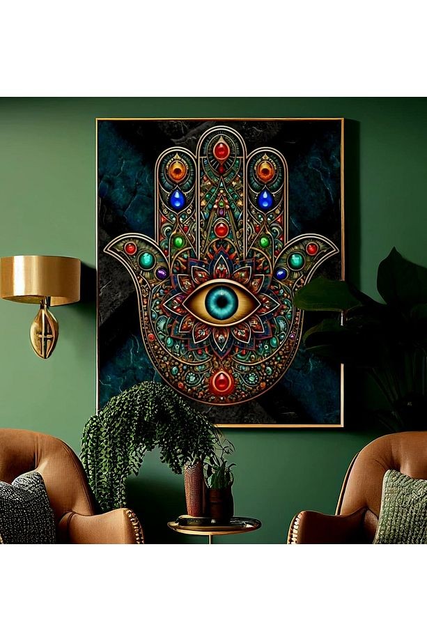 4mm Tamperli Uv Baskı Cam Tablo Ev Ofis Duvar Dekor Hediyelik Tablo hanımeli etnik mandala