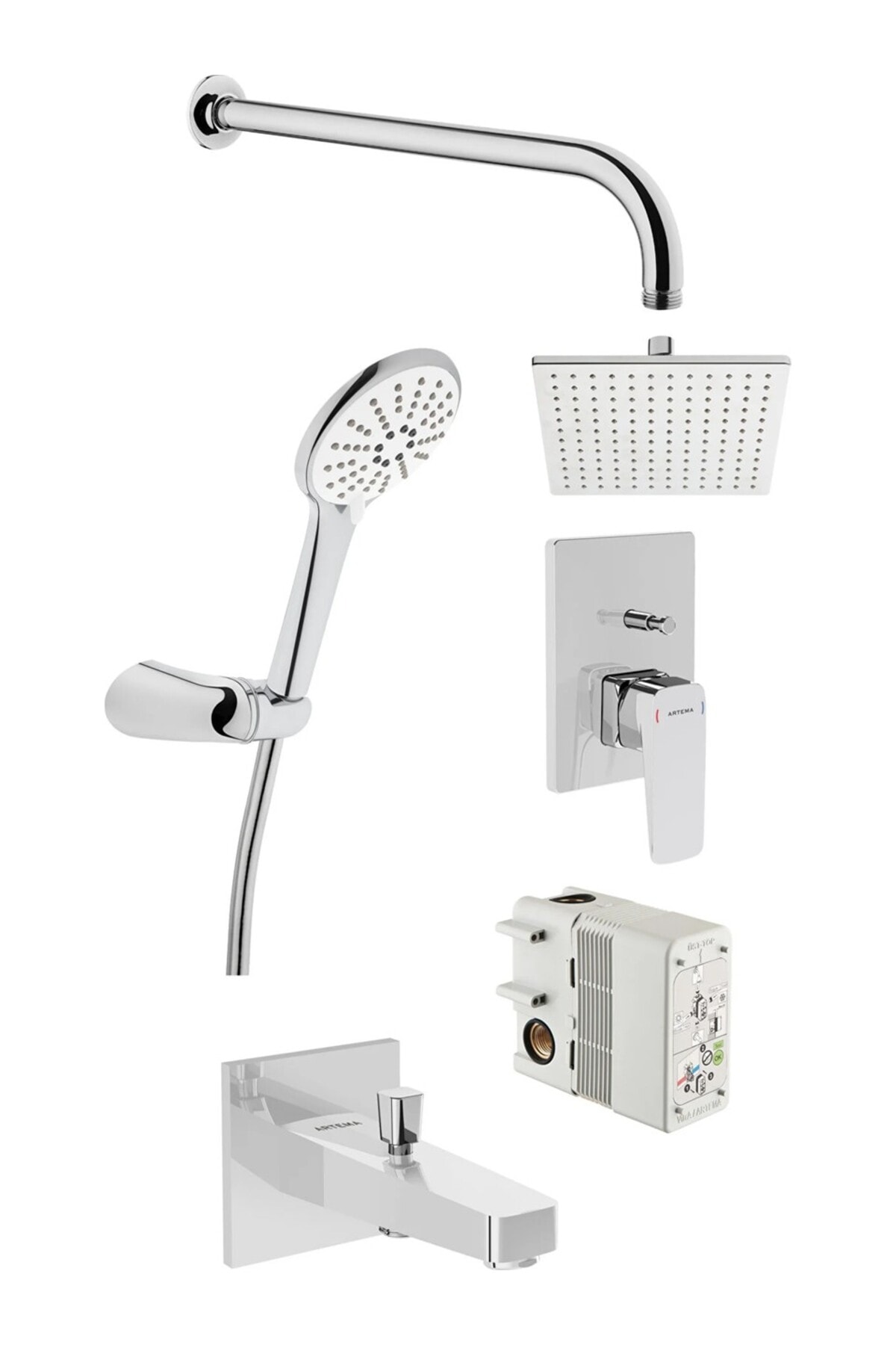Root Square Ankastre Banyo Seti Rain Q A49280 Krom
