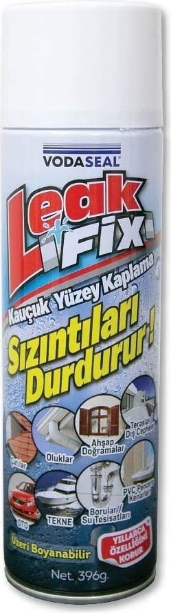 OZKUVVET Leak Fix Su Sızdırmaz Sprey Beyaz 396 gr + Silikon Boya Pas Sökücü SR78 200 ml