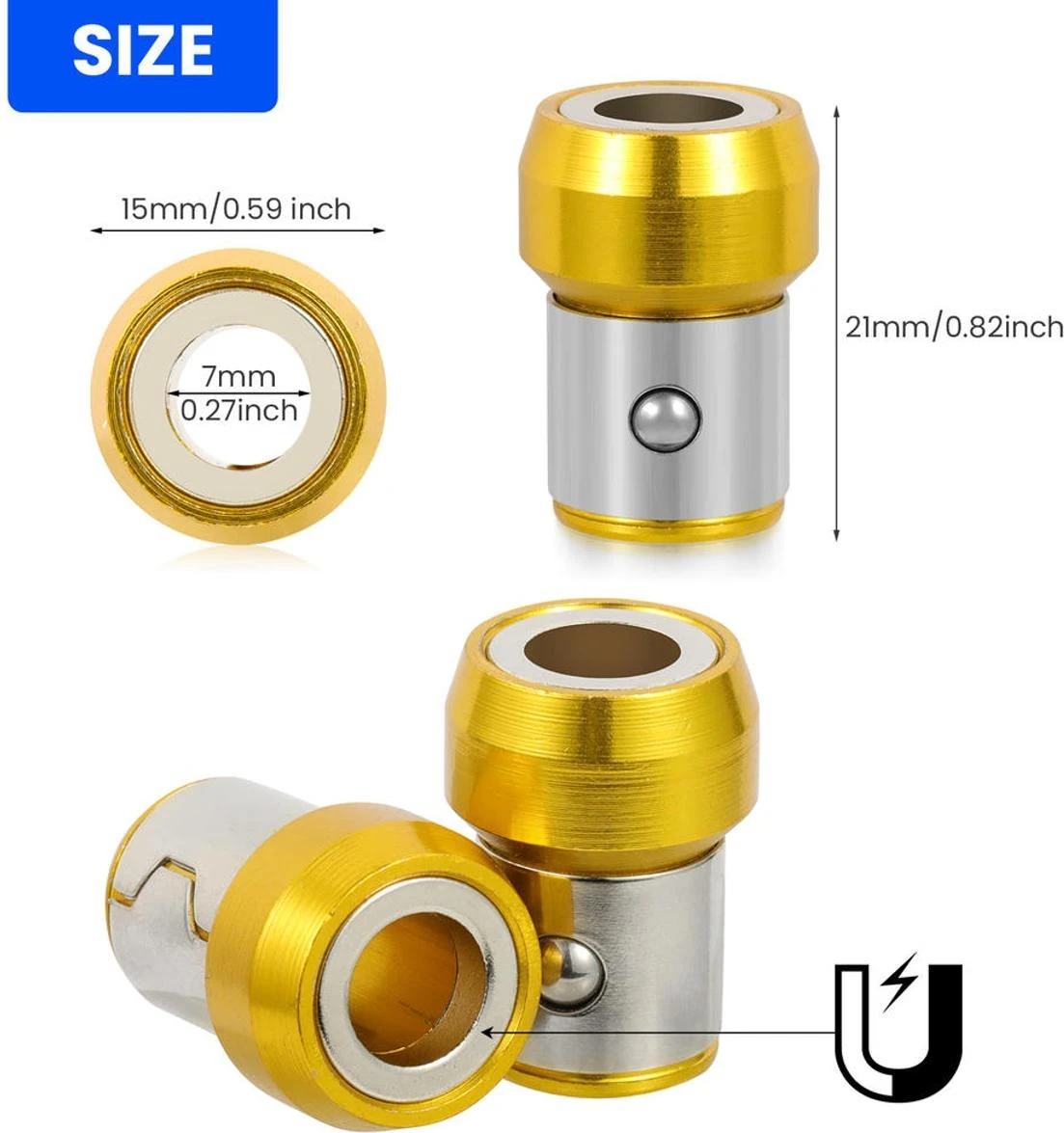 Manyetik Halka Alaşımlı Elektrikli Manyetik Halka Tornavida Uçları Korozyon Önleyici Güçlü Magnetizer Matkap Ucu Manyetik Halka (Yurt Dışından)