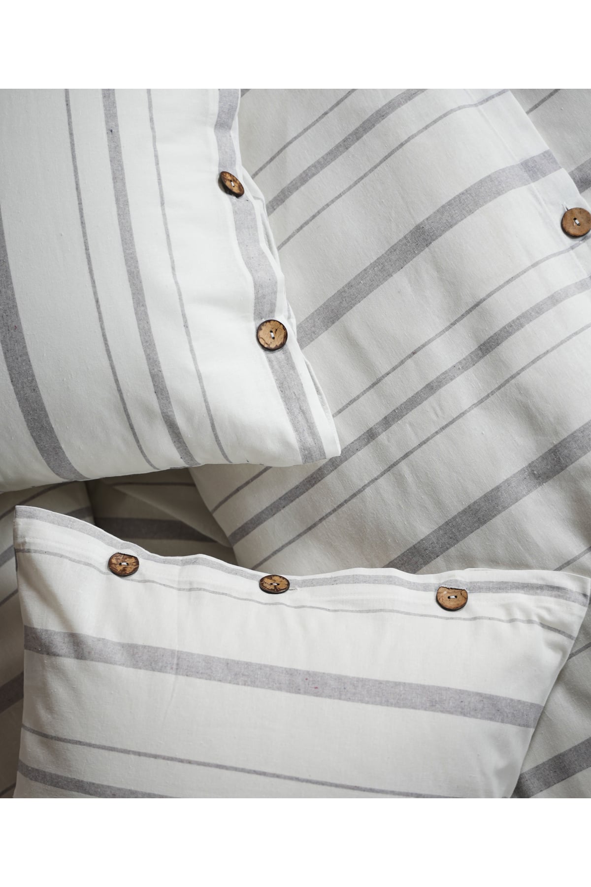 Cotton Collection Tek Kişilik Çizgili Nevresim Seti Solinea