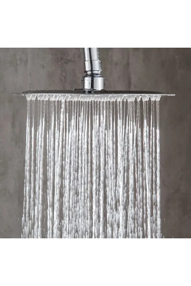 Tepe Duş Başlığı Kare Slim 304 Metal 25x25 cm Modern Tek Ebat