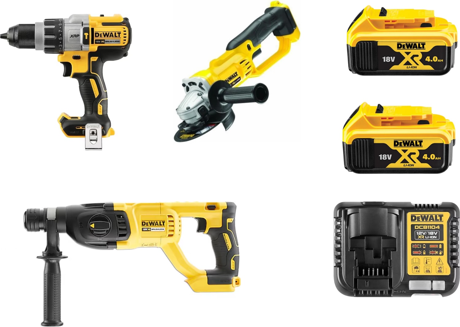 DEWALT DCD996NT + DCG412 Nt + DCH133NT + 2x4 Ah Akü + 1 x Dolum Cihazı