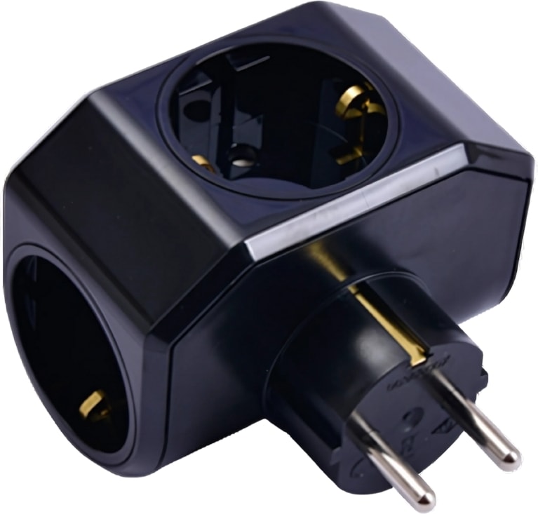 | Yonca Plus Priz [3'lü, Siyah]