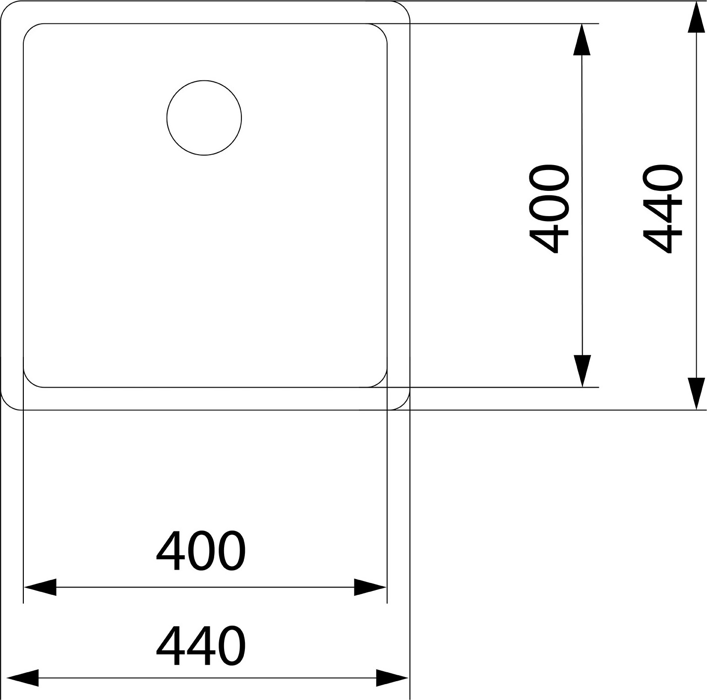 - Be Lınea Pureclean 40.40 - Tezgahaltı Eviye - Paslanmaz Çelik - 40 cm - 115000064