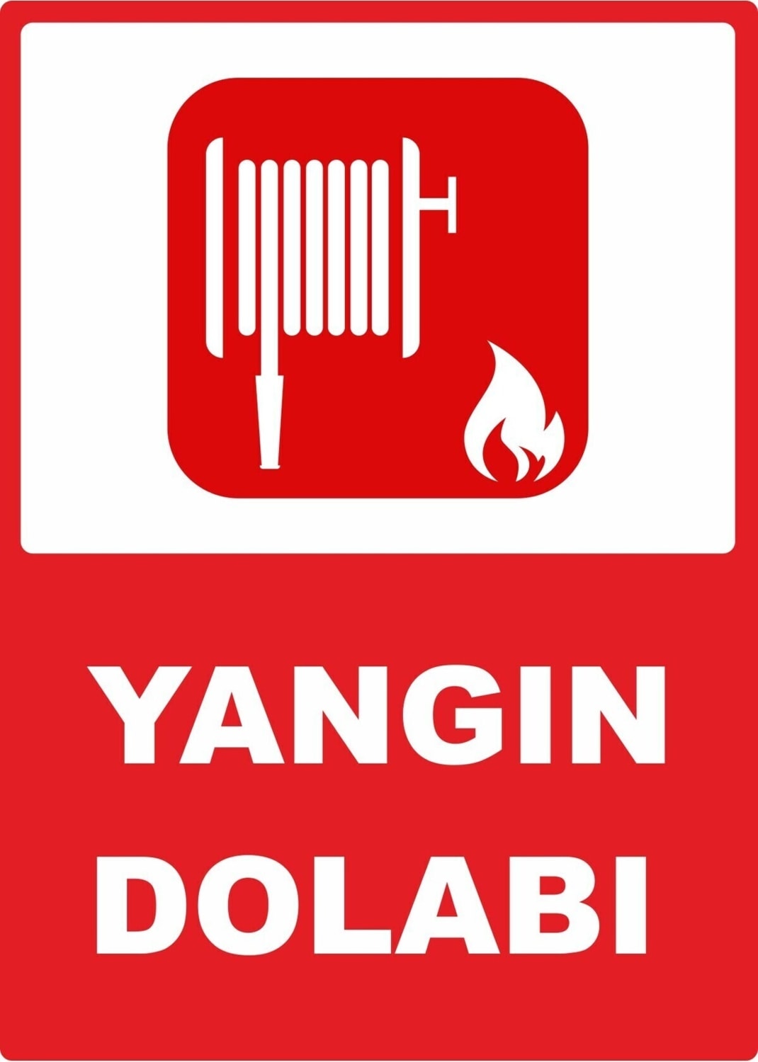 Yangın Dolabı Pvc Plakalı Uyarı Levhası Dekota Dijital Uv Baskı Yapışkanlı 25X35 cm