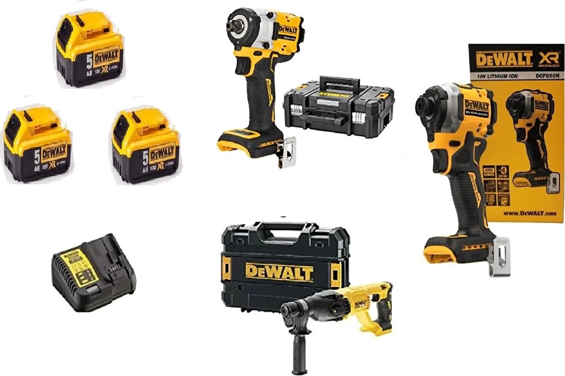 DEWALT DCF922 (400 Nm) Somun Sıkma DCF850N(200 Nm) Tork / Vidalama DCH133N (2.6j) Kırıcı Del. 3 x 5 Ah Akü 1xchz