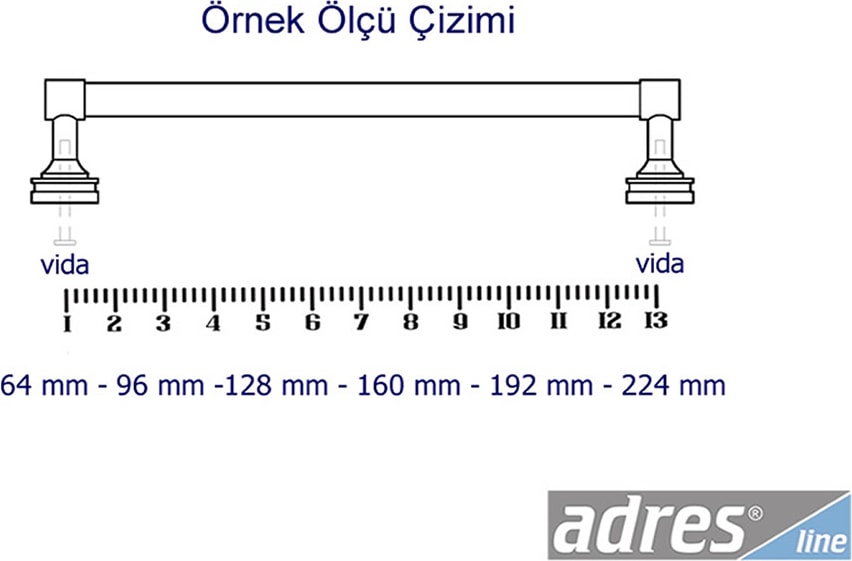 Üzümlü Kulp 4'lü 64mm Siyah