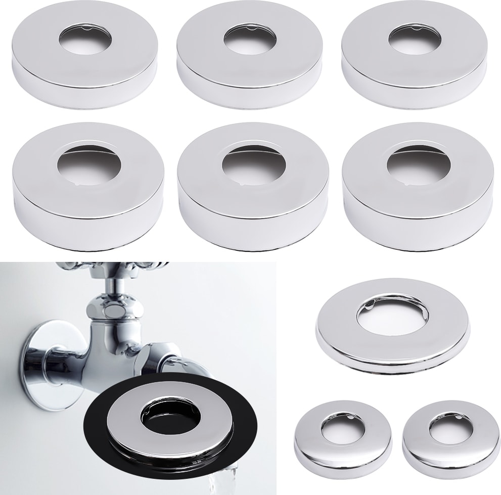 1/4 Adet Paslanmaz Çelik Banyo Musluk Dekoratif Kapak/kendinden Yapışkanlı Kapaklar/krom Kaplama Güzelleştirmek Su Borusu Duvar Deliği Banyo Dekor (Yurt Dışından)