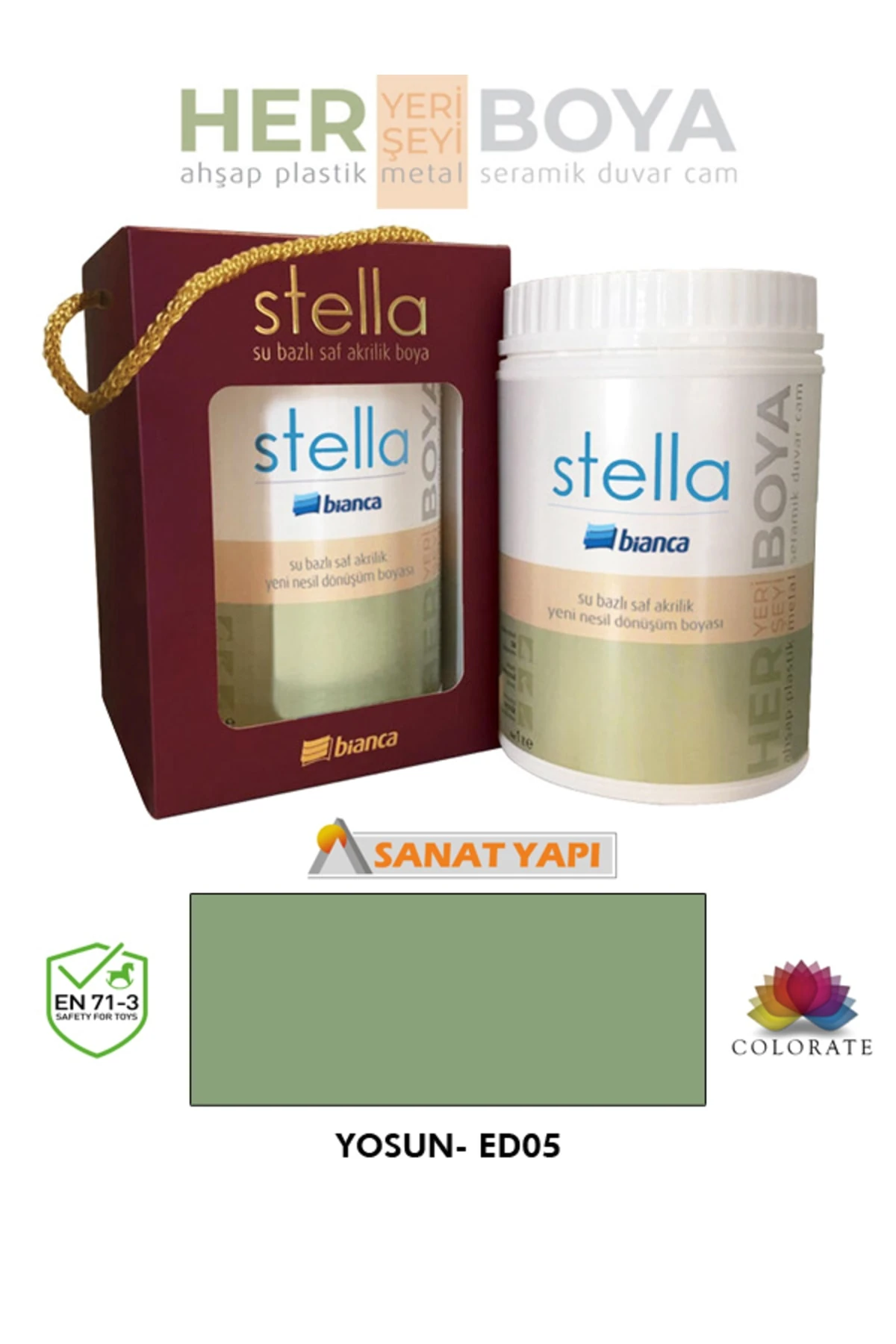 Stella Su Bazlı Saf Akrilik Boya Yosun