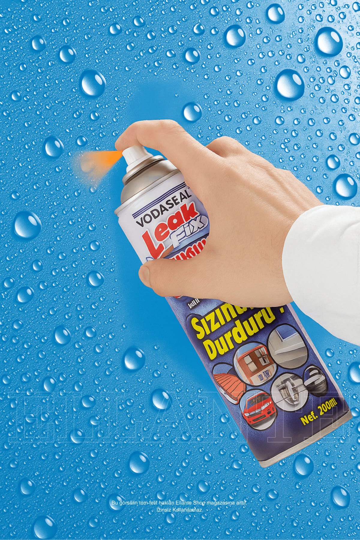 VODASEAL Leak Fix Şeffaf Kauçuk Kaplama Sprey 200 ml – Sızdırmaz Kaplama, Suya Dayanıklı,